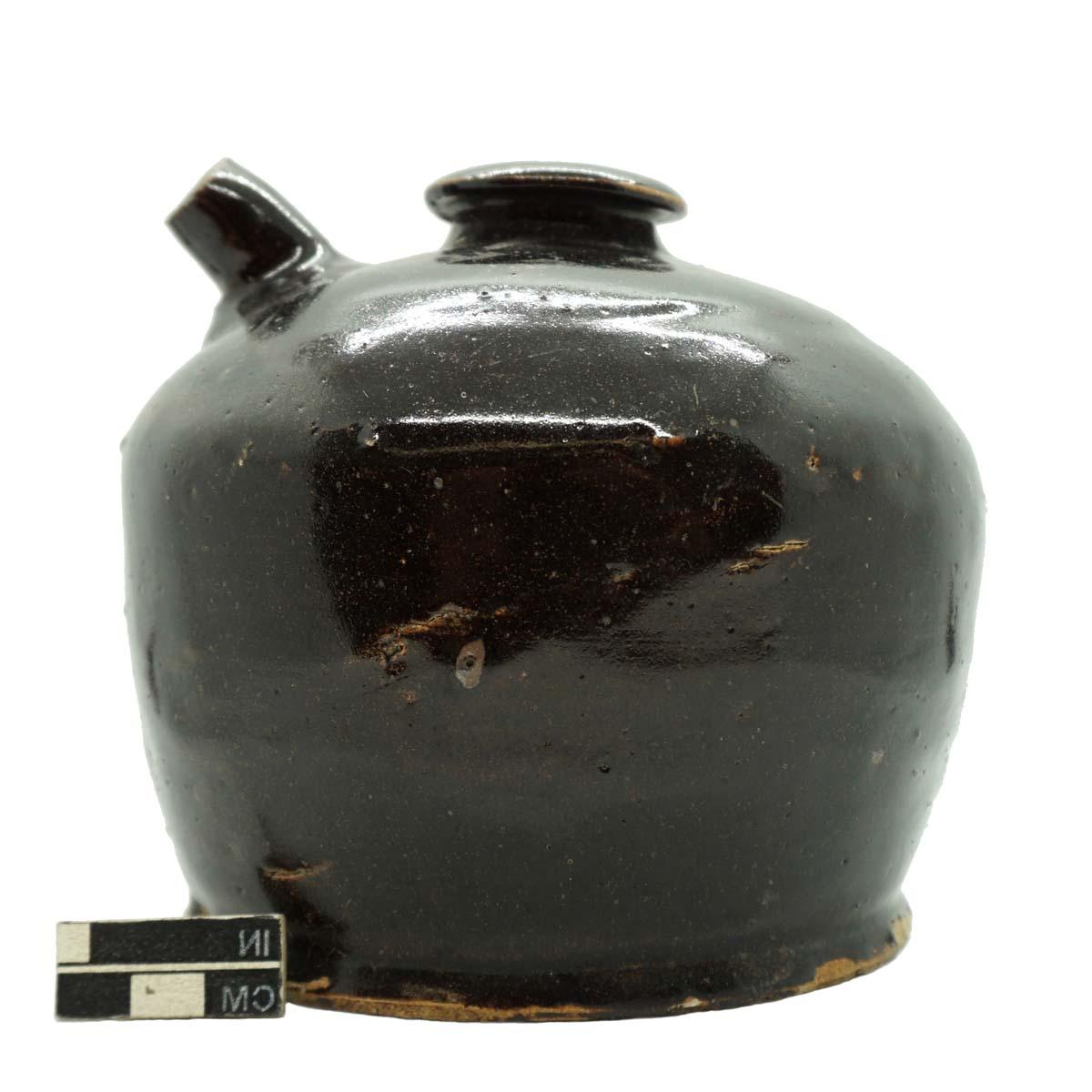 壶口罐，中国棕釉石器.